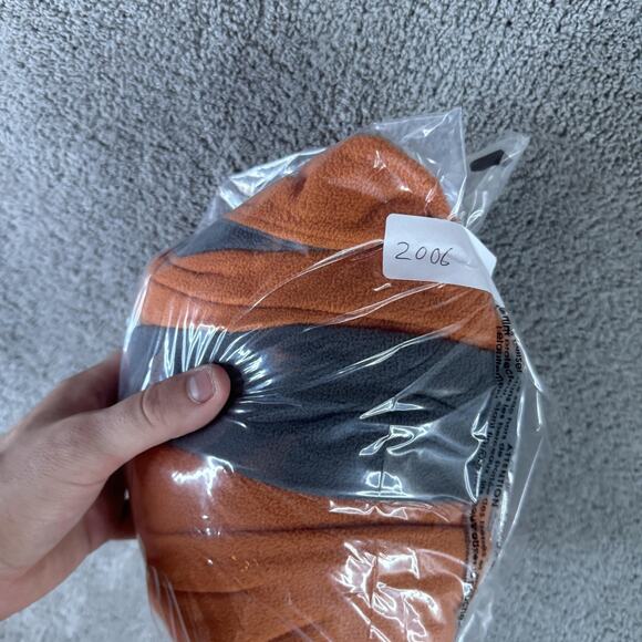 LL Bean Pullover Mens Medium Orange Gray Fleece Quarter Zip Colorblock Mock Neck - Picture 10 of 10